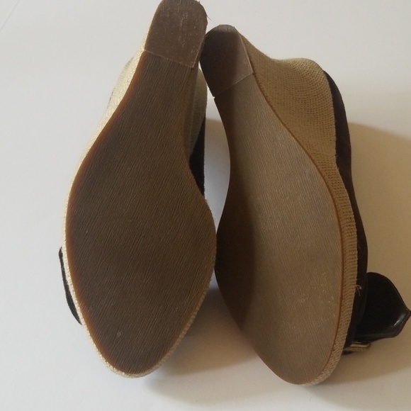 Chocolate Brown Suede Wedges - Picture 5 of 6